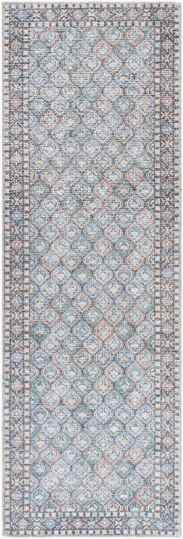 Livabliss Vinny Machine Woven Polyester Rug Low Pile Entryway Accent Turkey Crafted Floor Mat Medium Green, S 2'7" x 7'10" VNY2320-27710