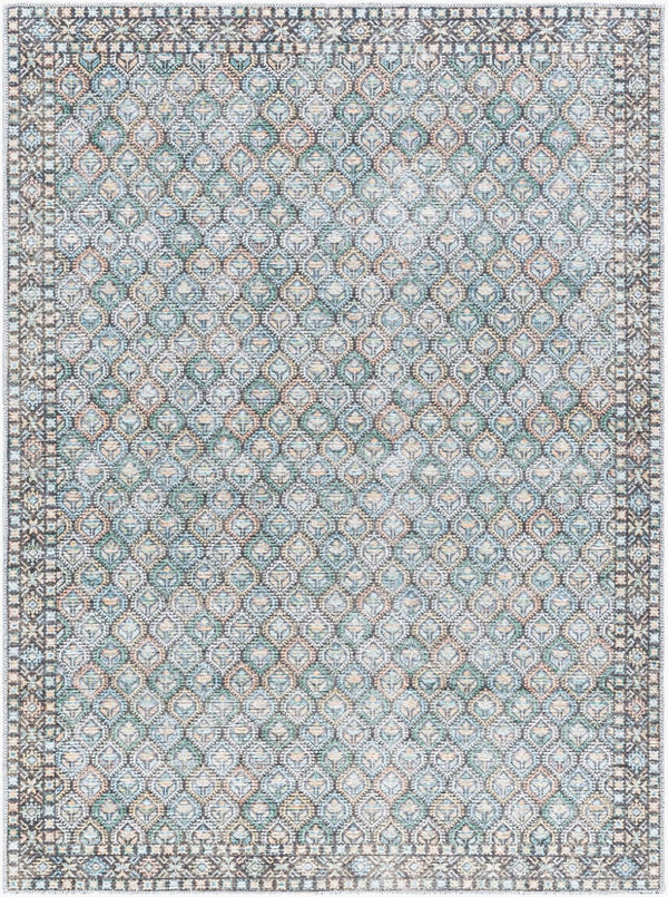 Livabliss Vinny Machine Woven Polyester Rug Low Pile Entryway Accent Turkey Crafted Floor Mat Medium Green, S 2' x 2'11" VNY2320-2211