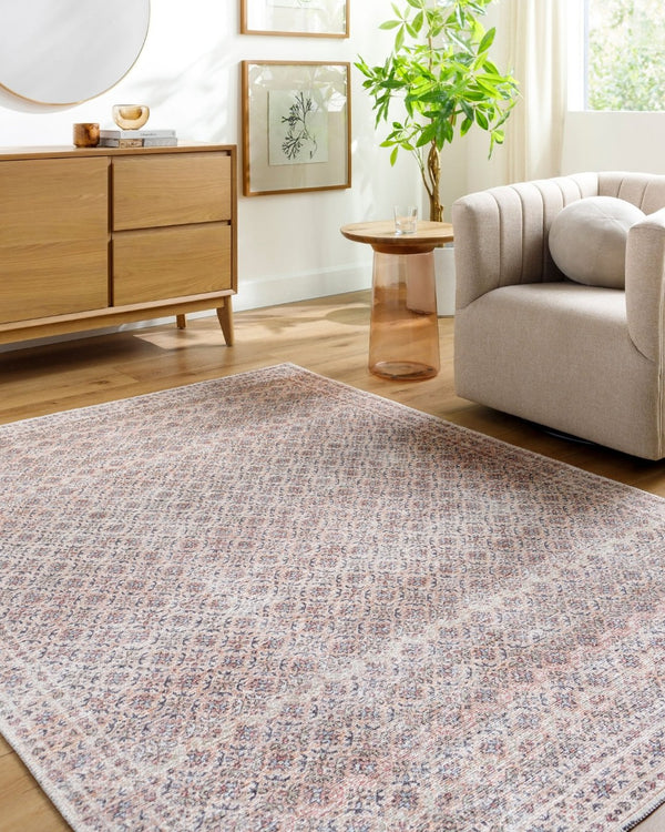 Livabliss Vinny Low Pile Polyester Area Rug Machine Woven in Turkey for High Traffic Spaces Beige, Charcoal 8'10" x 12' VNY2321-81012