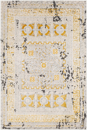Livabliss Venezia Global Motif Turkish Woven Accent Rug for Entryways Bedroom and Reading Nooks Mustard, Burnt 2' x 2'11" VNZ2300-23