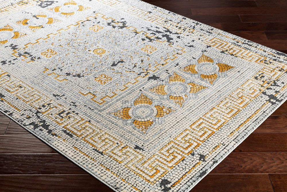 Livabliss Venezia Global Motif Turkish Woven Accent Rug for Entryways Bedroom and Reading Nooks Mustard, Burnt 2' x 2'11" VNZ2300-23