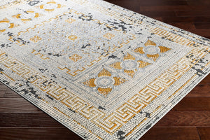 Livabliss Venezia Global Motif Turkish Woven Accent Rug for Entryways Bedroom and Reading Nooks Mustard, Burnt 2' x 2'11" VNZ2300-23