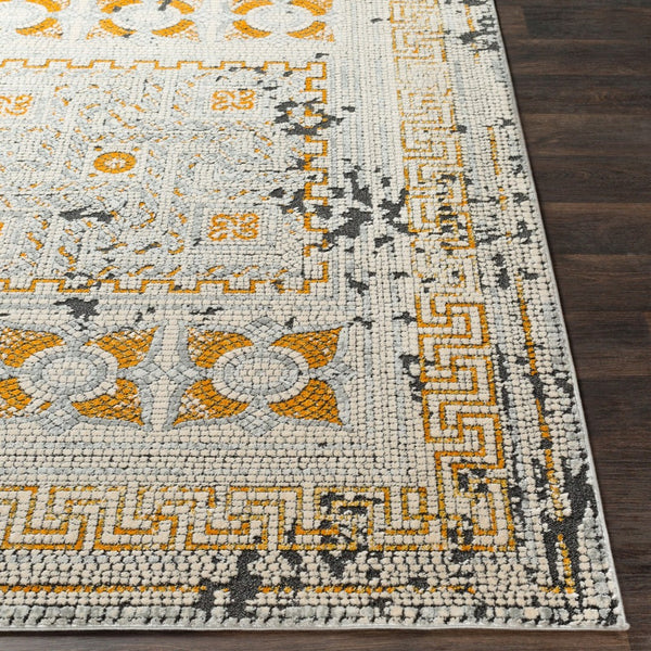 Livabliss Venezia Global Motif Turkish Woven Accent Rug for Entryways Bedroom and Reading Nooks Mustard, Burnt 2' x 2'11" VNZ2300-23