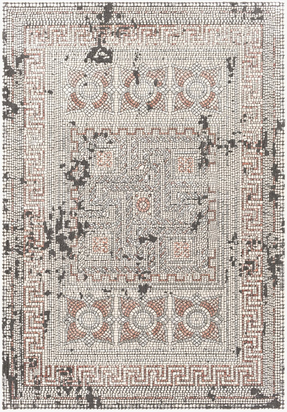Livabliss Venezia Global Motif Machine Woven Area Rug Polypropylene Blend for Living Rooms Plum, Light Bei 5'3" x 7'3" VNZ2301-5373
