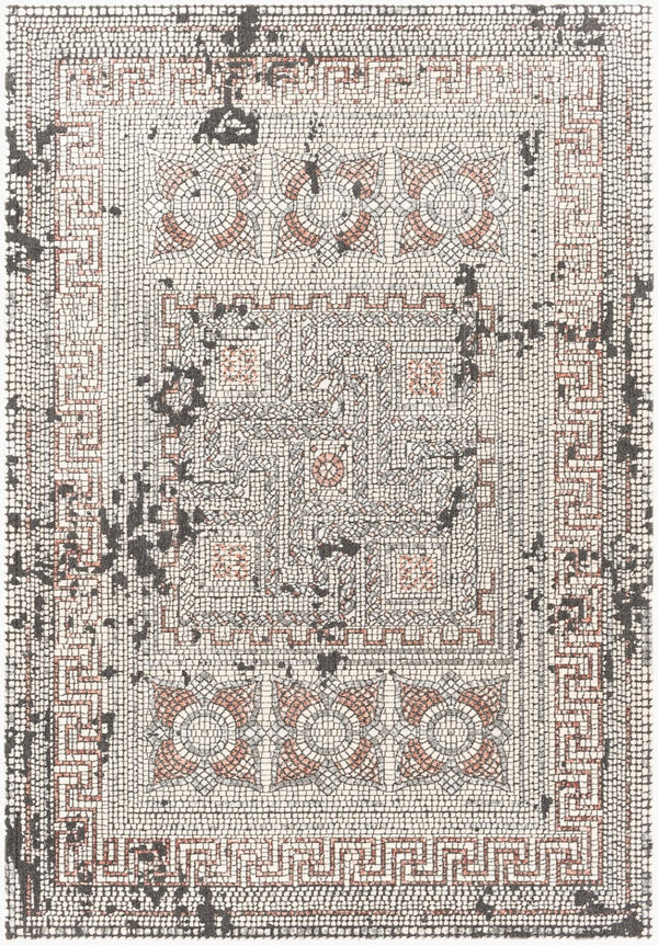 Livabliss Venezia Global Motif Machine Woven Area Rug Polypropylene Blend for Living Rooms Plum, Light Bei 5'3" x 7'3" VNZ2301-5373