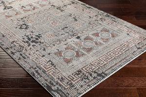Livabliss Venezia Global Motif Machine Woven Area Rug Polypropylene Blend for Living Rooms Plum, Light Bei 7'10" x 10'2" VNZ2301-710103