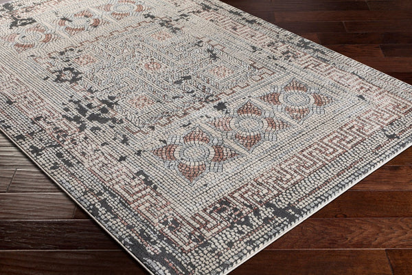 Livabliss Venezia Global Motif Machine Woven Area Rug Polypropylene Blend for Living Rooms Plum, Light Bei 7'10" x 10'2" VNZ2301-710103