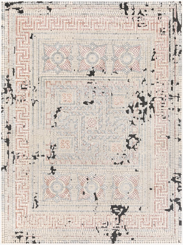 Livabliss Venezia Global Motif Machine Woven Area Rug Polypropylene Blend for Living Rooms Plum, Light Bei 7'10" x 10'2" VNZ2301-710103