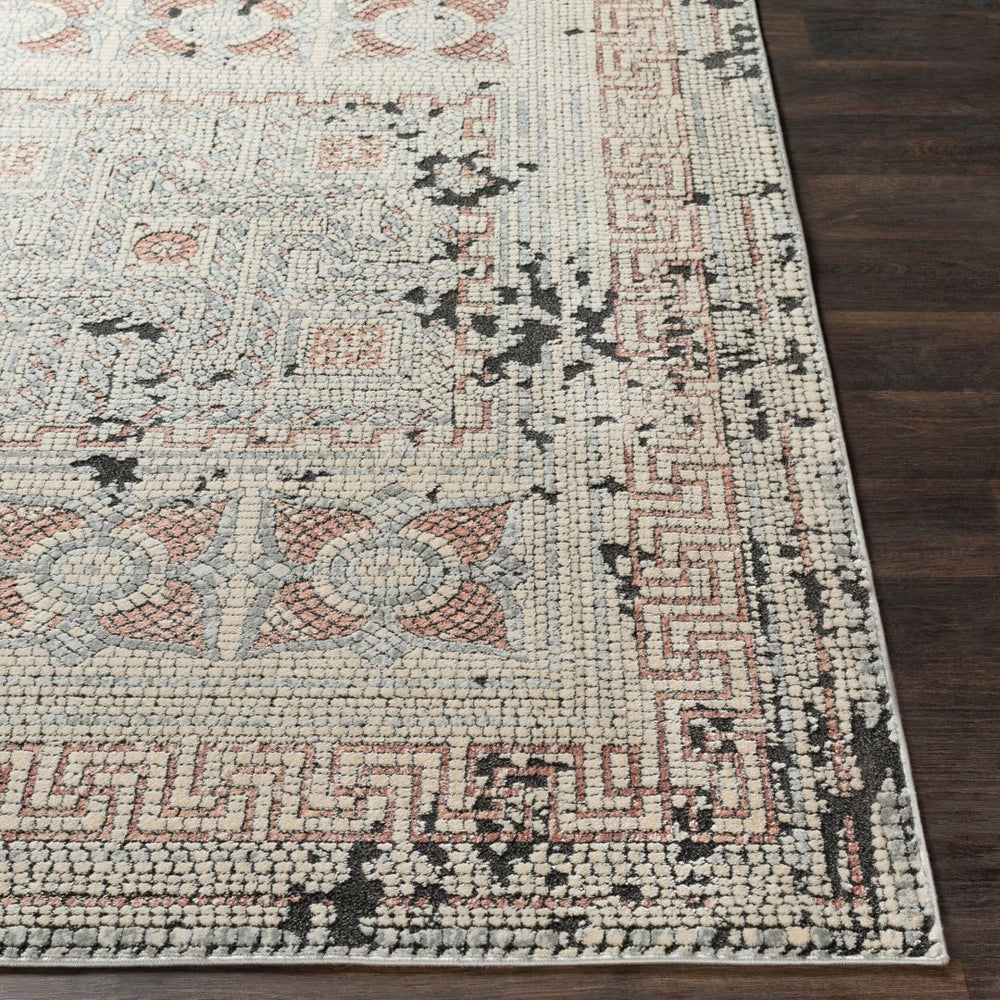 Livabliss Venezia Global Motif Machine Woven Area Rug Polypropylene Blend for Living Rooms Plum, Light Bei 5'3" x 7'3" VNZ2301-5373