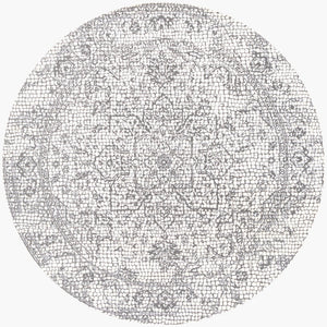Livabliss Venezia Traditional Turkish Area Rug Polypropylene Ornate Pattern for Living Dining Rooms Slate, Light Be 6'6" x 6'6" Round VNZ2309-67RD