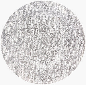 Livabliss Venezia Traditional Turkish Area Rug Polypropylene Ornate Pattern for Living Dining Rooms Slate, Light Be 7'9" x 7'9" VNZ2309-710RD