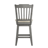 Homelegance By Top-Line Juliette Slat Back Counter Height Wood Swivel Chair Grey Rubberwood
