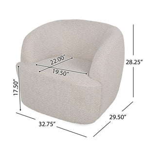 English Elm Christopher Knight Home® - Swivel Upholstered Accent Chair with Plush Fabric Comfort and 360° Rotation for Living Rooms Beige 74240.00