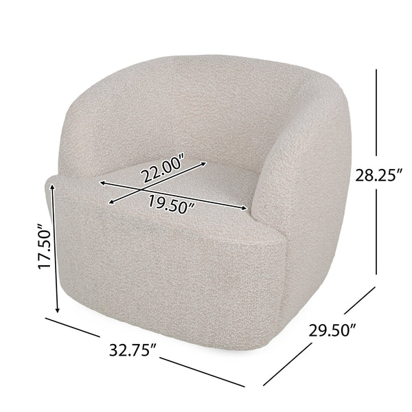 English Elm Christopher Knight Home® - Swivel Upholstered Accent Chair with Plush Fabric Comfort and 360° Rotation for Living Rooms Beige 74240.00