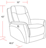 Parker House Linus - Hudson Grey Power Reclining Sofa And Two Recliners Grey 100% Polyester (S) Mlin-311phz-hgy