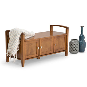 English Elm Warm Shaker - Stylish Entryway Storage Bench With Ample Space And Handcrafted Light Golden Finish B136P159571-GIGA