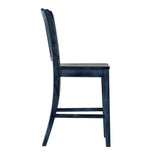 Homelegance By Top-Line Juliette Slat Back Wood Counter Height Chairs (Set of 2) Blue Rubberwood