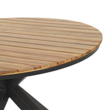 Christopher Knight Home® - Noble House - Soto Outdoor Acacia Wood Circular Dining Table, Teak and Black