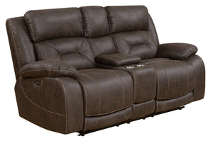 Steve Silver Aria Power-Power Loveseat w/ Console Brown AA950LBN