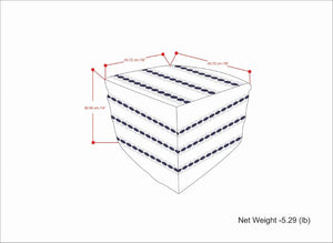 English Elm Corrie Handwoven Square Outdoor/Indoor Pouf Navy White - Recycled PET, Water & UV Resistant Seating B136P159018