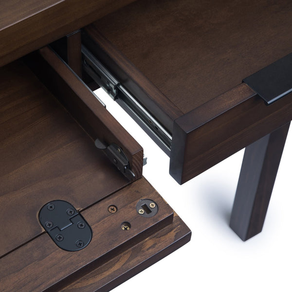 English Elm Hollander Desk - Handcrafted Warm Walnut Brown Finish With Storage For Home Office & Gaming Needs B136P158686