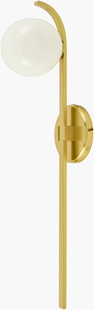 Surya Velion Art Deco Metal and Glass Wall Sconce Tall Vertical Fixture for Entryways VON-001