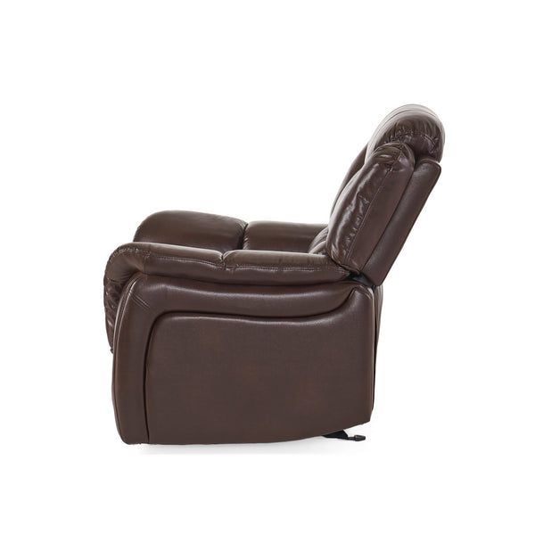English Elm Christopher Knight Home® - Classic Glider Recliner with Luxurious PU Upholstery, Spacious Seat, Durable Frame, Ultimate Comfort Dark Brown 57412.00