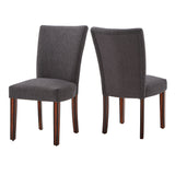 Homelegance By Top-Line Harmonn Linen Parsons Dining Chairs (Set of 2) Grey Rubberwood