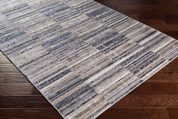 Livabliss Valour Modern Machine Woven Rug - Durable, Low Pile Design For Effortless Home Elegance & Charm Medium Gray,Dark Blue,Cream,Gray,Black,Denim Polyester,Polypropylene Vor2310-3411