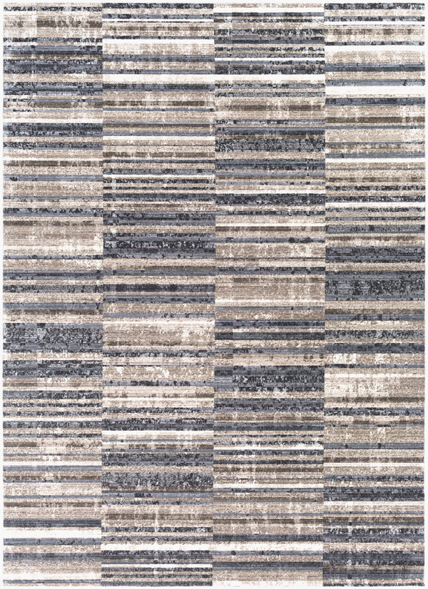 Livabliss Valour Modern Machine Woven Rug - Durable, Low Pile Design For Effortless Home Elegance & Charm Medium Gray,Dark Blue,Cream,Gray,Black,Denim Polyester,Polypropylene Vor2310-3411