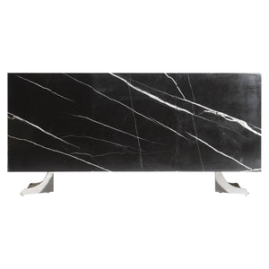 Bernhardt Bernhardt Imani Buffet With Nero Marquina Stone Overlays, Onyx Finish, Soft-Close Doors, Sleek Base 316136