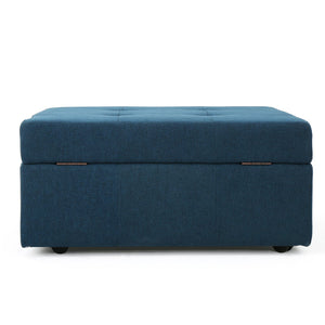 English Elm Larkin Tufted Storage Ottoman with Rolling Casters for Modern Living Rooms 53068.00NBL