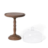 Park Hill Elevated Wood Server with Glass Dome EAW36154