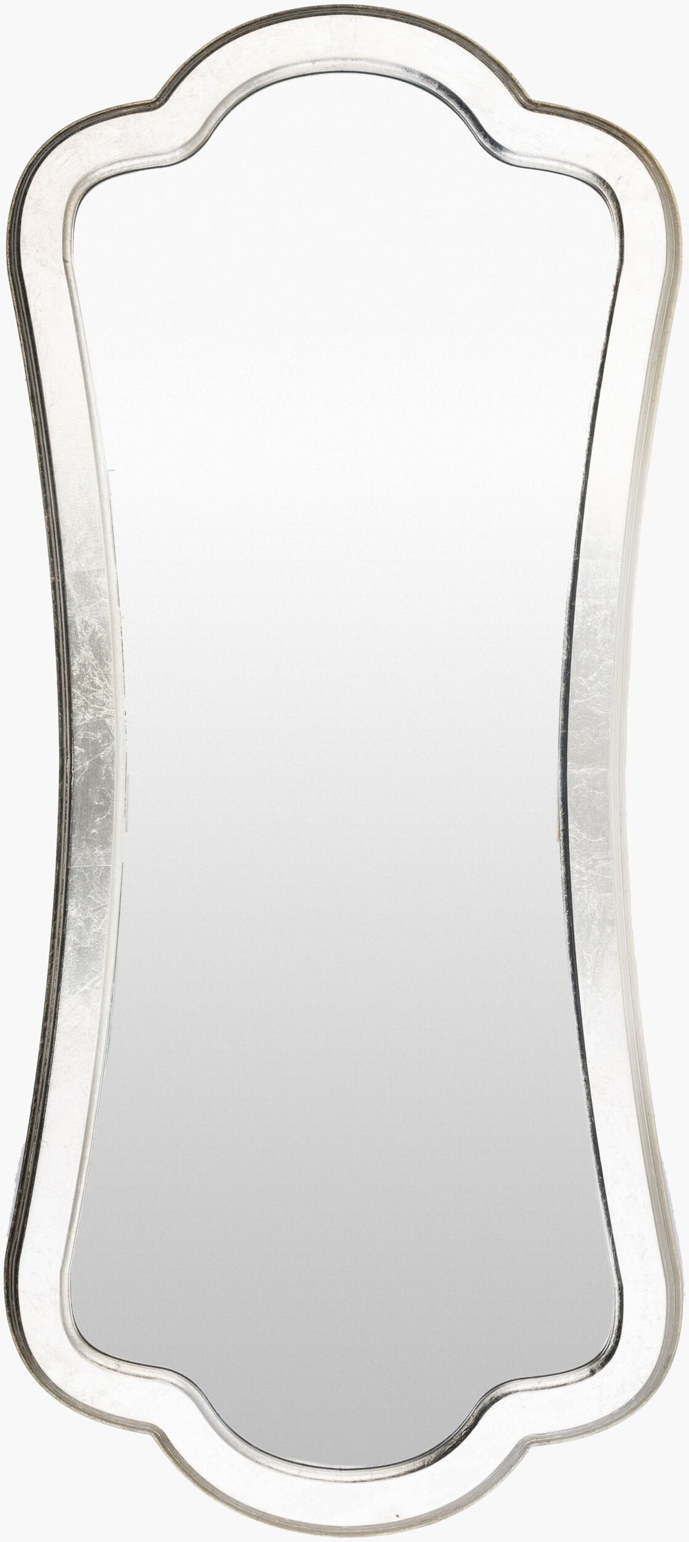 Surya Vouvant 44"H X 20"W Contemporary Mirror - Chic Wall Decor With Updated Traditional Elegance Frame, Metallic ,Silver Wood Vou001-2044