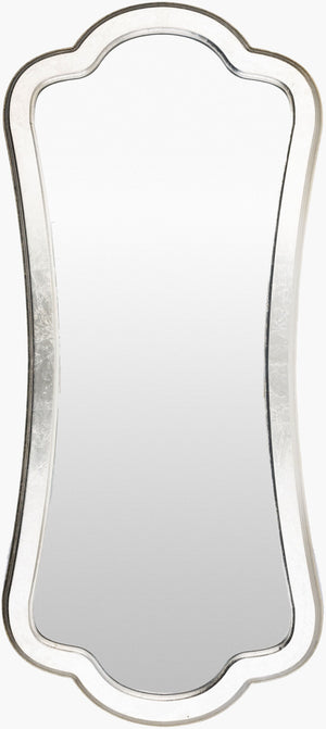 Surya Vouvant 44"H X 20"W Contemporary Mirror - Chic Wall Decor With Updated Traditional Elegance Frame, Metallic ,Silver Wood Vou001-2044