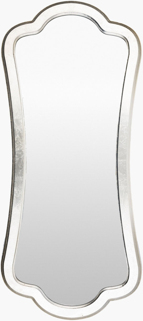 Surya Vouvant 44"H X 20"W Contemporary Mirror - Chic Wall Decor With Updated Traditional Elegance Frame, Metallic ,Silver Wood Vou001-2044