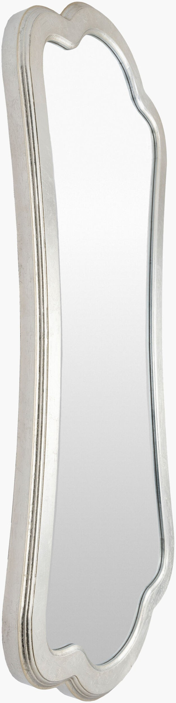 Surya Vouvant 44"H X 20"W Contemporary Mirror - Chic Wall Decor With Updated Traditional Elegance Frame, Metallic ,Silver Wood Vou001-2044