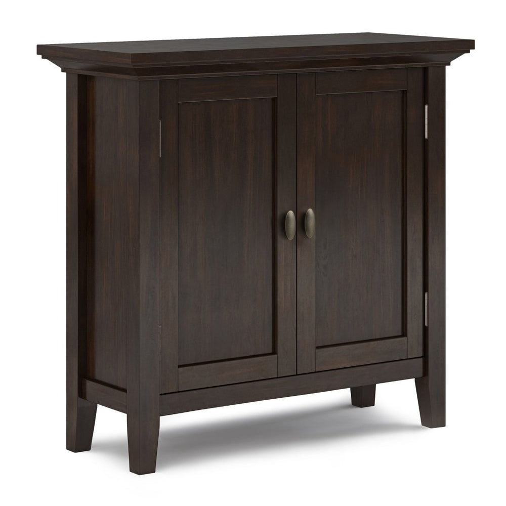 English Elm Redmond Low Storage Cabinet - Handcrafted Solid Wood In Rich Brunette Brown Finish, Elegant Design B136P159525-GIGA