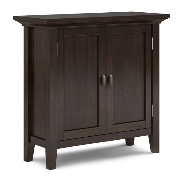 English Elm Redmond Low Storage Cabinet - Handcrafted Solid Wood In Rich Brunette Brown Finish, Elegant Design B136P159525-GIGA
