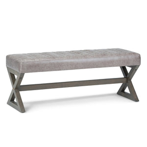 English Elm Salinger - Elegant Large Ottoman Bench In Distressed Grey Taupe - Versatile Seating For Any Room B136P159217-GIGA