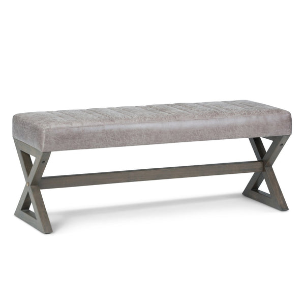 English Elm Salinger - Elegant Large Ottoman Bench In Distressed Grey Taupe - Versatile Seating For Any Room B136P159217-GIGA