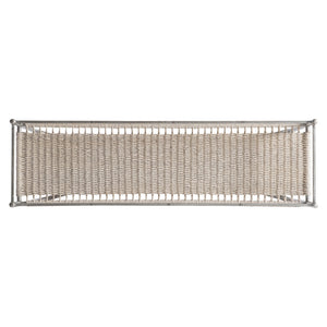 Bernhardt Bernhardt Modern Kendo Console Table With Tempered Glass Top, Woven Abaca Shelf, Graphite Frame 328910