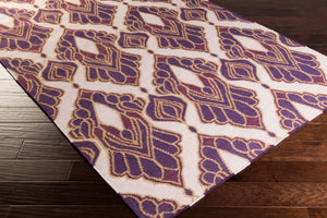 Surya Voyages 2'6" X 8' Handmade Wool Rug - Elegant Global Design For Stylish Home Decor & Durability Dark Purple Wool Voy50-268