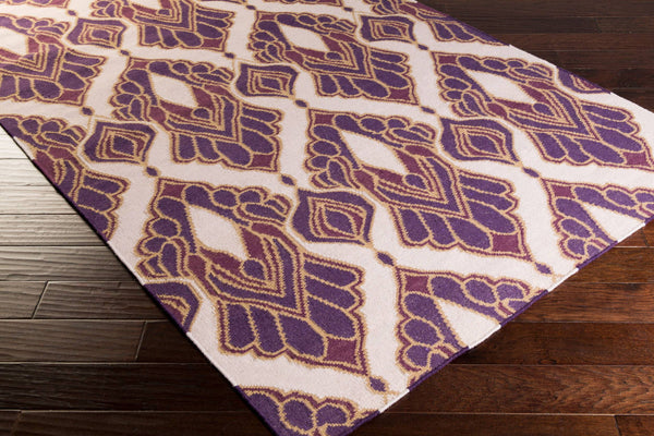 Surya Voyages 2'6" X 8' Handmade Wool Rug - Elegant Global Design For Stylish Home Decor & Durability Dark Purple Wool Voy50-268