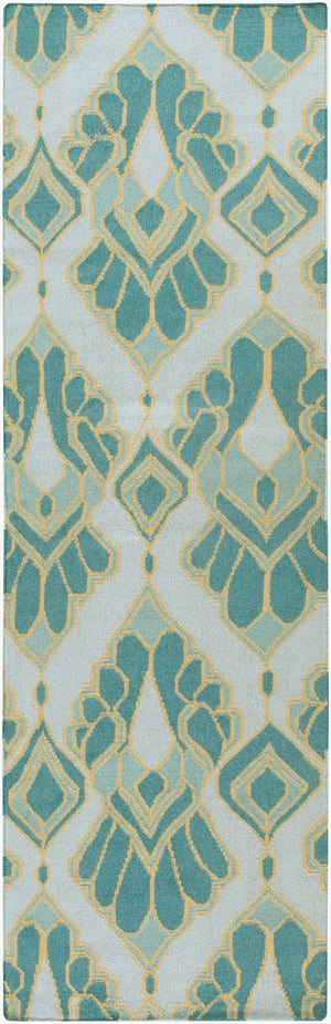 Surya Voyages 2'6" X 8' Handmade Wool Rug - Elegant Global Design For Stylish Home Decor & Durability Blue Wool Voy52-268