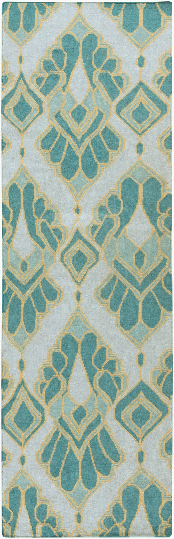 Surya Voyages 2'6" X 8' Handmade Wool Rug - Elegant Global Design For Stylish Home Decor & Durability Blue Wool Voy52-268