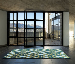 Surya Voyages 2'6" X 8' Handmade Wool Rug - Elegant Global Design For Stylish Home Decor & Durability Blue Wool Voy52-268