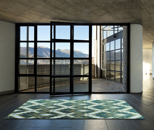 Surya Voyages 2'6" X 8' Handmade Wool Rug - Elegant Global Design For Stylish Home Decor & Durability Blue Wool Voy52-268