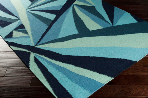 Surya Voyages 2'6" X 8' Handmade Wool Rug - Elegant Global Design For Stylish Home Decor & Durability Navy Wool Voy55-268