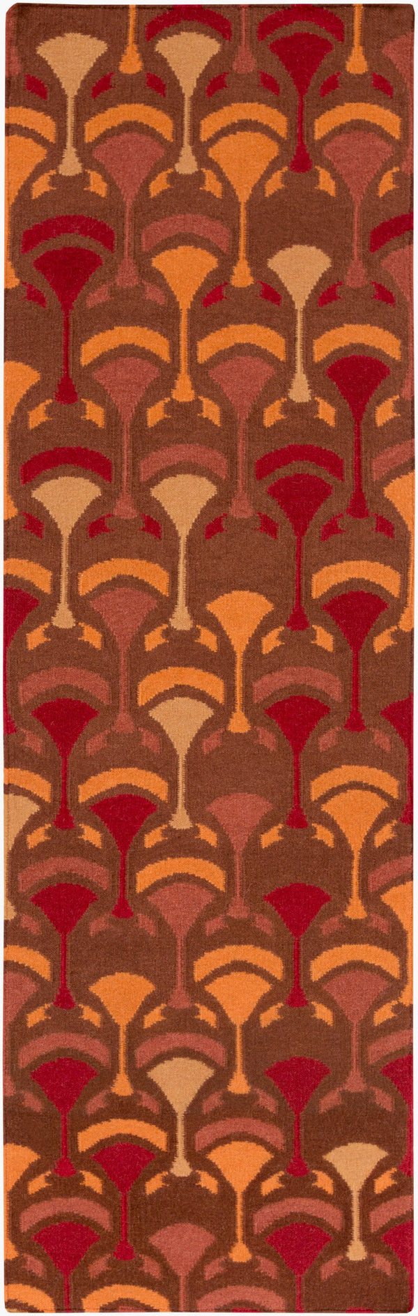 Surya Voyages 2'6" X 8' Handmade Wool Rug - Elegant Global Design For Stylish Home Decor & Durability Red Wool Voy59-268